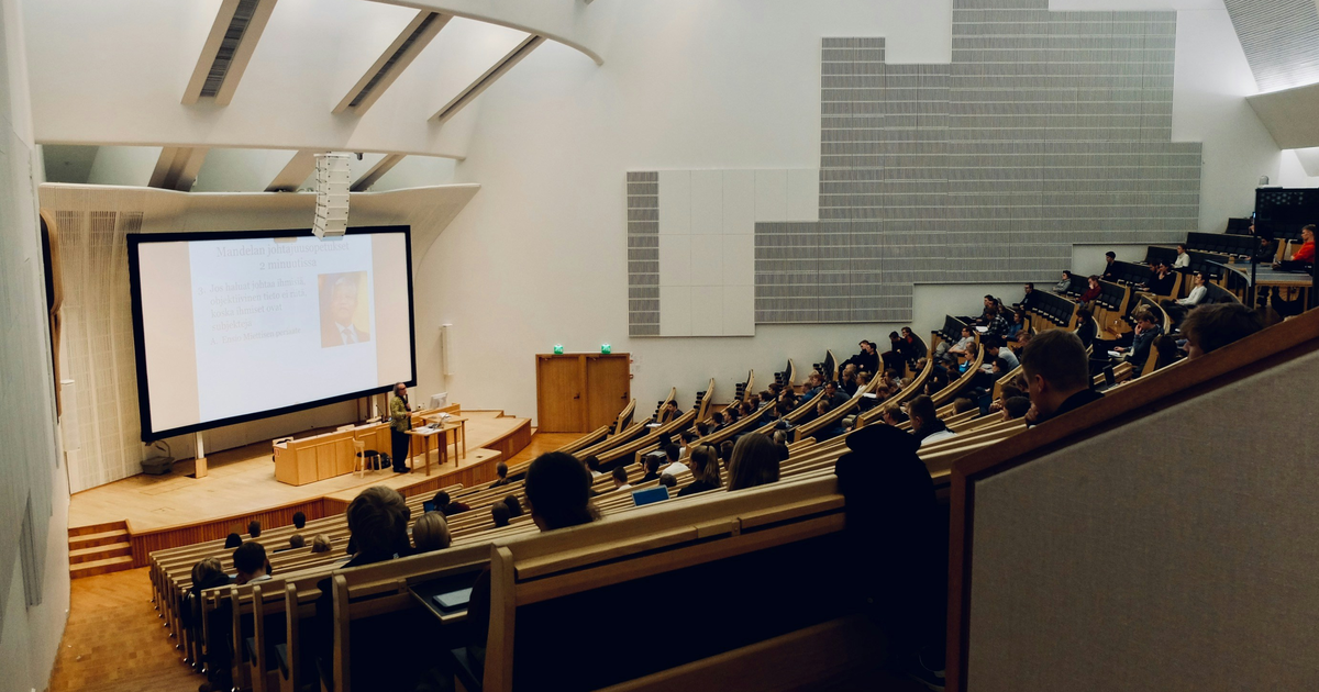 Students attending a university lecture